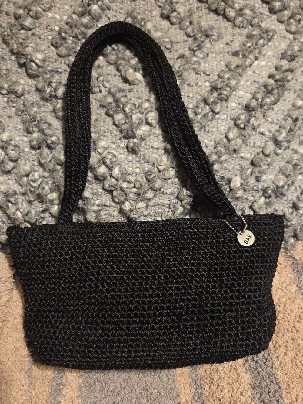 The Sak Black Knitted Shoulder Bag